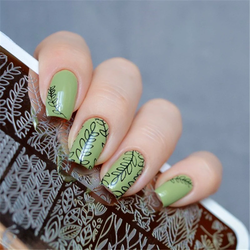 BORN PRETTY Flower Vine Design Pattern Nail Art Stamp Template Leaves Image Rectangle Print Plate Styling Tool BP-L026 | Красота и