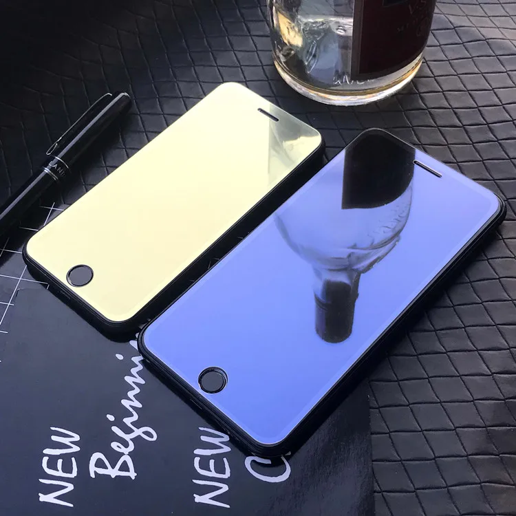 Цветное закаленное стекло для iPhone XS MAX XR X защитное зеркало для экрана Защитная пленка для iPhone 6S 6 7 8 Plus 5 5S SE