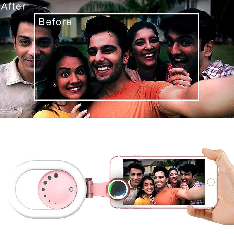 

Selfie Ring Light Wide Angle Lens 32 LED Camera Makeup Light Clip Fill Lights for Phone JLRL88