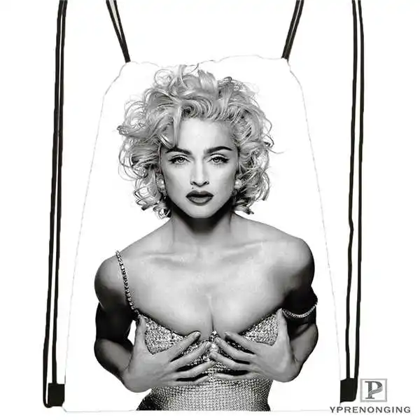 Изготовленная на заказ Мадонна походная сумка на шнурке милый рюкзак для детей(черная спинка) 31x40 см#180531-03-49 - Цвет: Drawstring Backpack