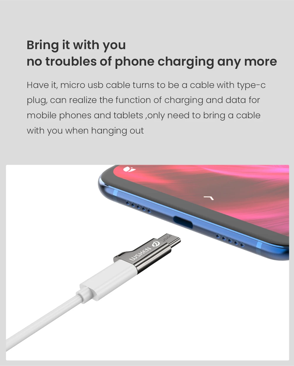 MI Wsken OTG Micro-адаптер типа C для Macbook Micro Usb type C конвертер Женский type-C штекер адаптеры для мобильных телефонов