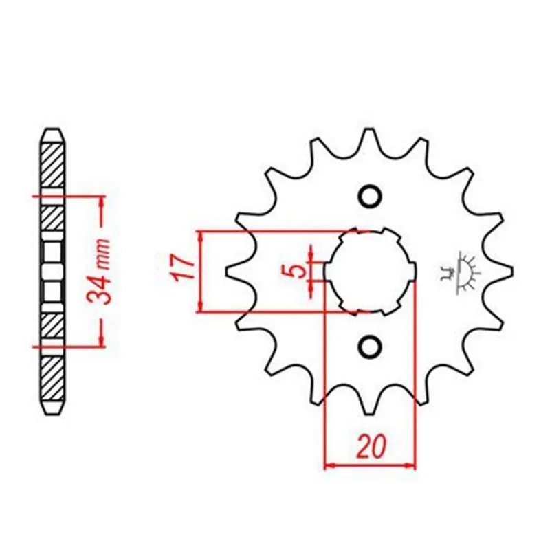 Мотоциклетная передняя Звездочка, 15, 16, 17, зубов для Honda CB 125 F CB125F GLR125- CBR125/150 CBR 125/150 2003