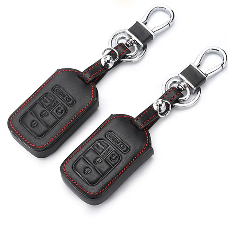 

Car styling Leather Key Cover Case for Honda Crv Fold Flip Keychains Glow In Dark Key Holder Wallet Dustproof key case