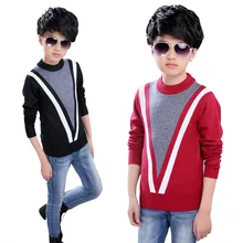 Зимний утепленный вязаный джемпер для мальчиков, свитер для детей-подростков, школьный пуловер для мальчиков, ребристые свитера пальто, топы, одежда, новинка