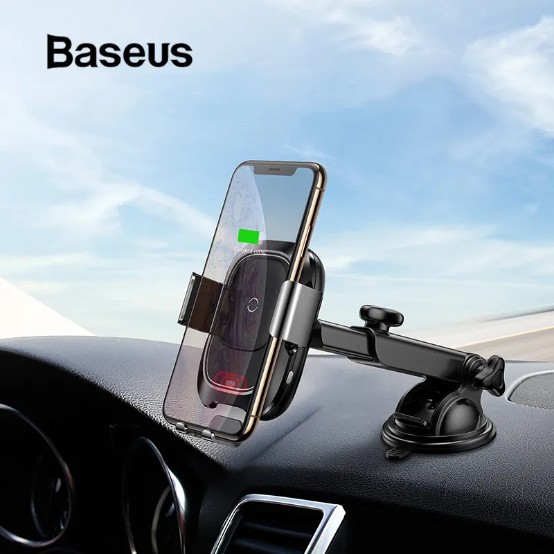 

Baseus Car Qi Wireless Charger Phone Holder Fast Wireless Charging For iPhone X Xs Suction Cup Car Phone Bracket Infrared