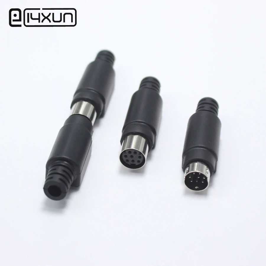 

1set PLC 8 Pin Male Female Plug jack MD8 S Terminal Connector Welded Mini 8P Signal Socket Large Keyboard Adapter