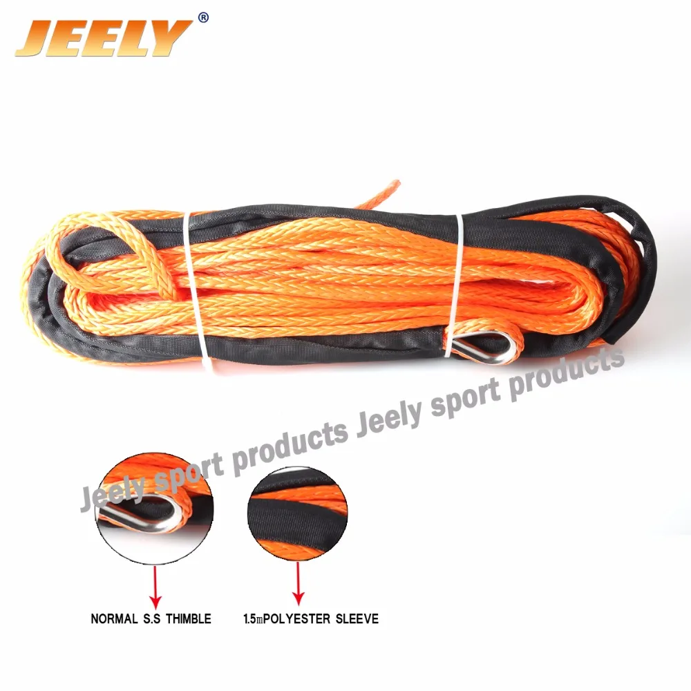 

Free Shipping 9mm*25m 3/8''x80' UHMWPE Towing Winch Rope Synthetic withThimble