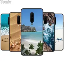Clear Sea Sky Sandy beach Black Case for Oneplus 7 7 Pro 6 6T 5T Silicone Phone Case for Oneplus 7 7Pro Soft TPU Cover Shell