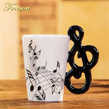 

240/400ml Music Note Porcelain Coffee Mug Creative Tea Mug Ceramic Beer Mug Cafe Coffee Cup Funny Tea Cup Tumbler Decoration