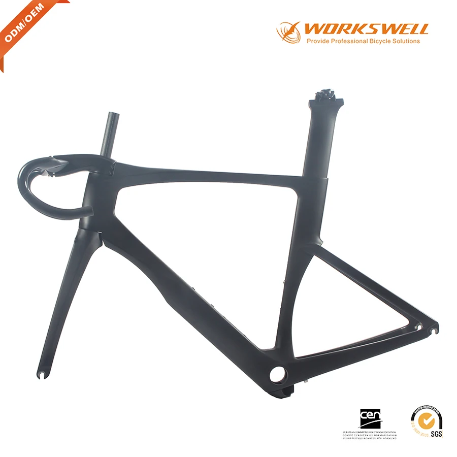 Matte finish 700c road bike frame Di2 road bike frame Di2 carbon aero road frame direct mount