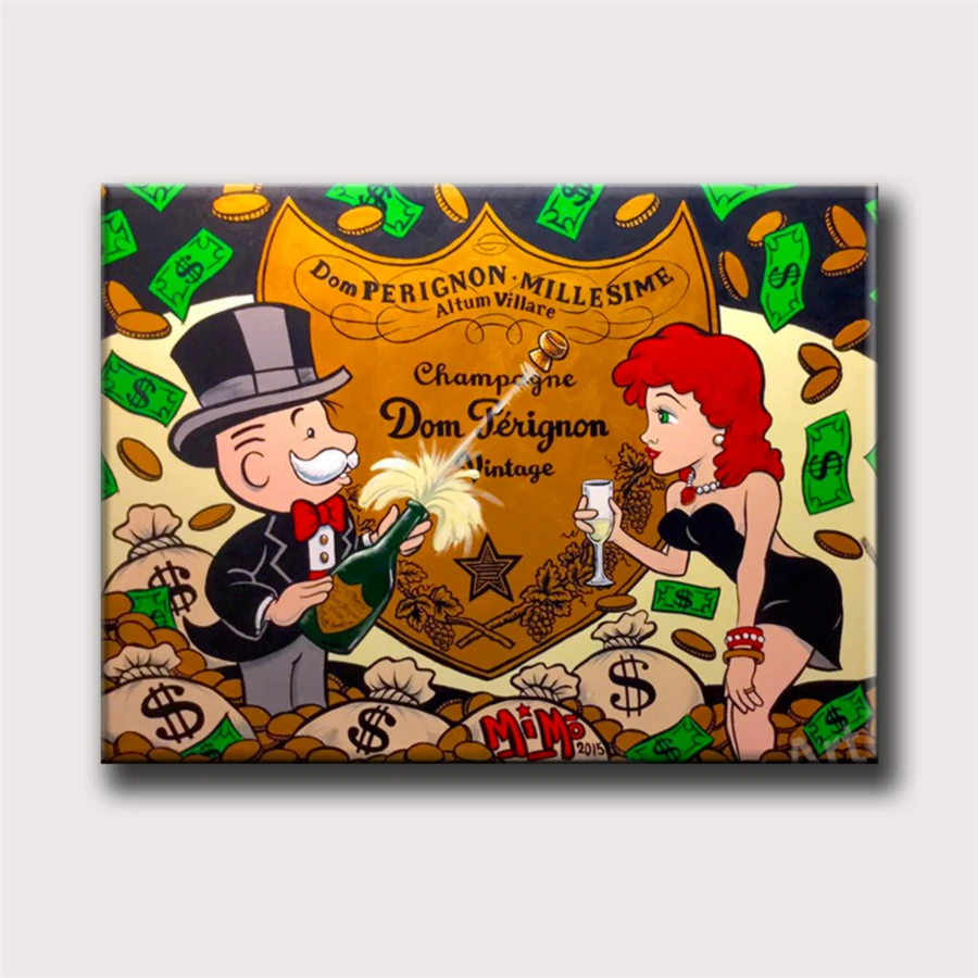 

Alec Monopolys Dom Perignon HD Wall Art Canvas Poster Print Canvas Painting Decorative Picture for Office Living Room Home Decor