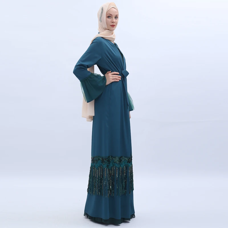 blue cardigan abaya online | abaya for girls | double layered abaya