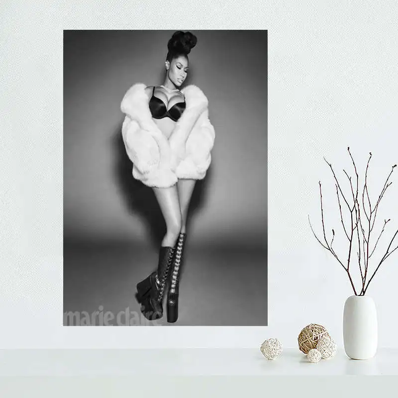 

Custom Nicki Minaj Canvas Painting Poster Cloth Silk Fabric Wall Art Poster for Living Room Home Decor