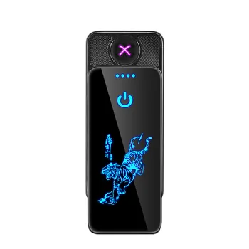 

Electronic Cigarette Lighter Usb Charging Double Arc Lighter LED Full Screen Fingerprint Touch Switch Ignition Plasma lighter