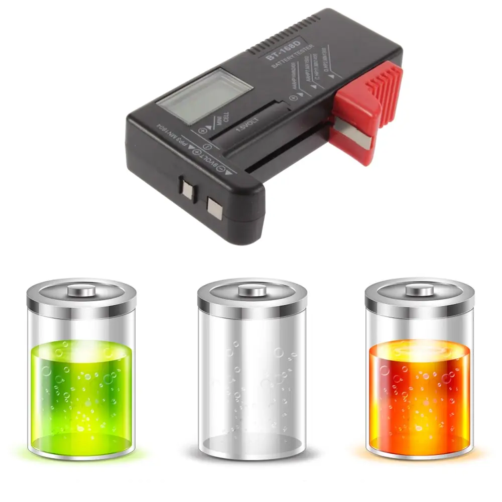 

Universal Battery Testers Battery Capacity Tester Power Supply Tester 1.5V 9V AA AAA Button Cell Meter Checker Volt Tester