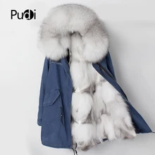 PUDI PK902 женская зимняя теплая хлопковая парка, пальто с натуральным лисьим мехом внутри, пальто с воротником, Дамское модное пальто, куртка, пальто