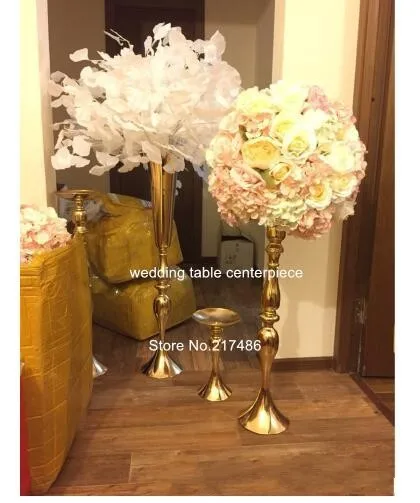 10 elegant Tall sliver New Arrival ! Gold Metal Vase Flower Royal Trumpet For Decoration | Дом и сад