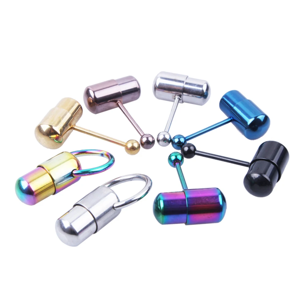 

Stainless Steel Vibrating Tongue Ring Barbell Tongue Piercing Jewelry with 2 Batteries