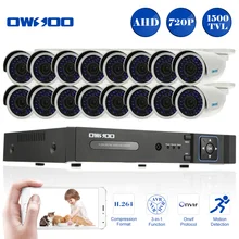 OWSOO 16CH AHD DVR Full 720 P 16 шт. 1500TVL наружная камера безопасности Система IR CUT комплект для камеры видеонаблюдения HDMI ONVIF устройство цифровой видеозаписи рекордер