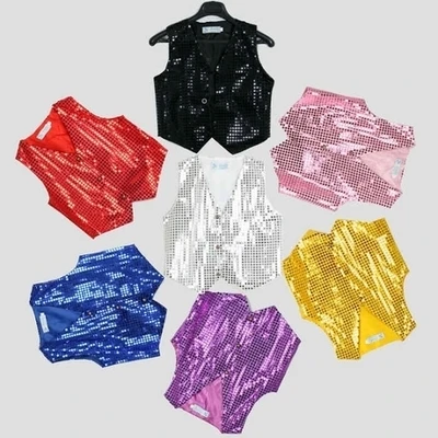 

New Boys Performs Sequined Vest Waistcoat Kids Dance Party Costume Stage Show