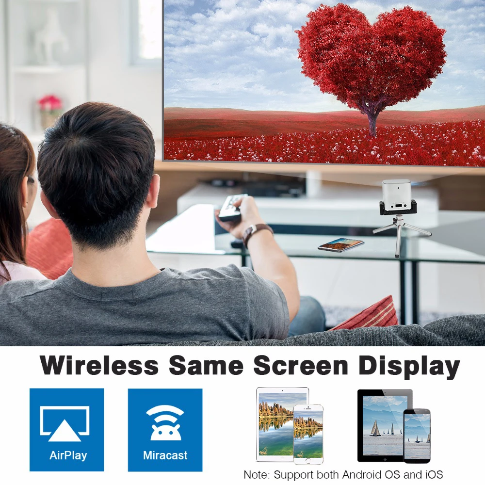 Everycom D019 мини карманный цифровой проектор HD WI FI Bluetooth Android 7 1 светодиодный