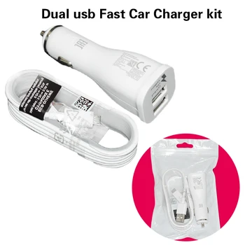 

5V2A 9v1.67A fast car charger 2 in 1 kit single usb dual usb version with 1.2M 4ft type C cable or 1.5M 5ft micro usb data cable