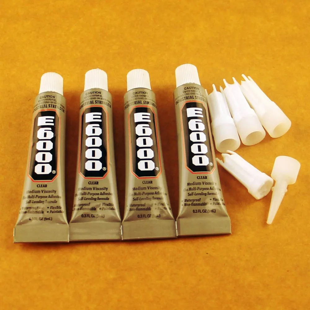 

Genuine 50 Pcs E6000 Glue 9ml Multi Purpose Adhesives Crafts Glass Plastic Jewelry Rhinestones Super glue E-6000