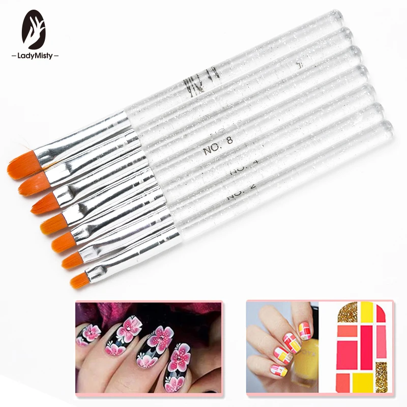 Ladymisty 7pcs/Set Professional Nail Art Brush Design Painting Tool Pen