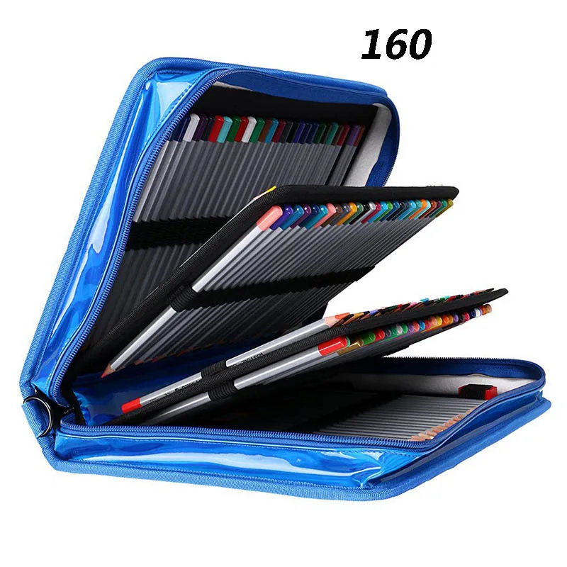 Couro do Plutônio Case de Lápis a Laser Criativo Buracos Grande Pencilcase Penal Luxo Caneta Bolsa Caixa Escritório Escola Papelaria 160 Mod. 114715 9 a laser 160 buracos grande pencilcase penal