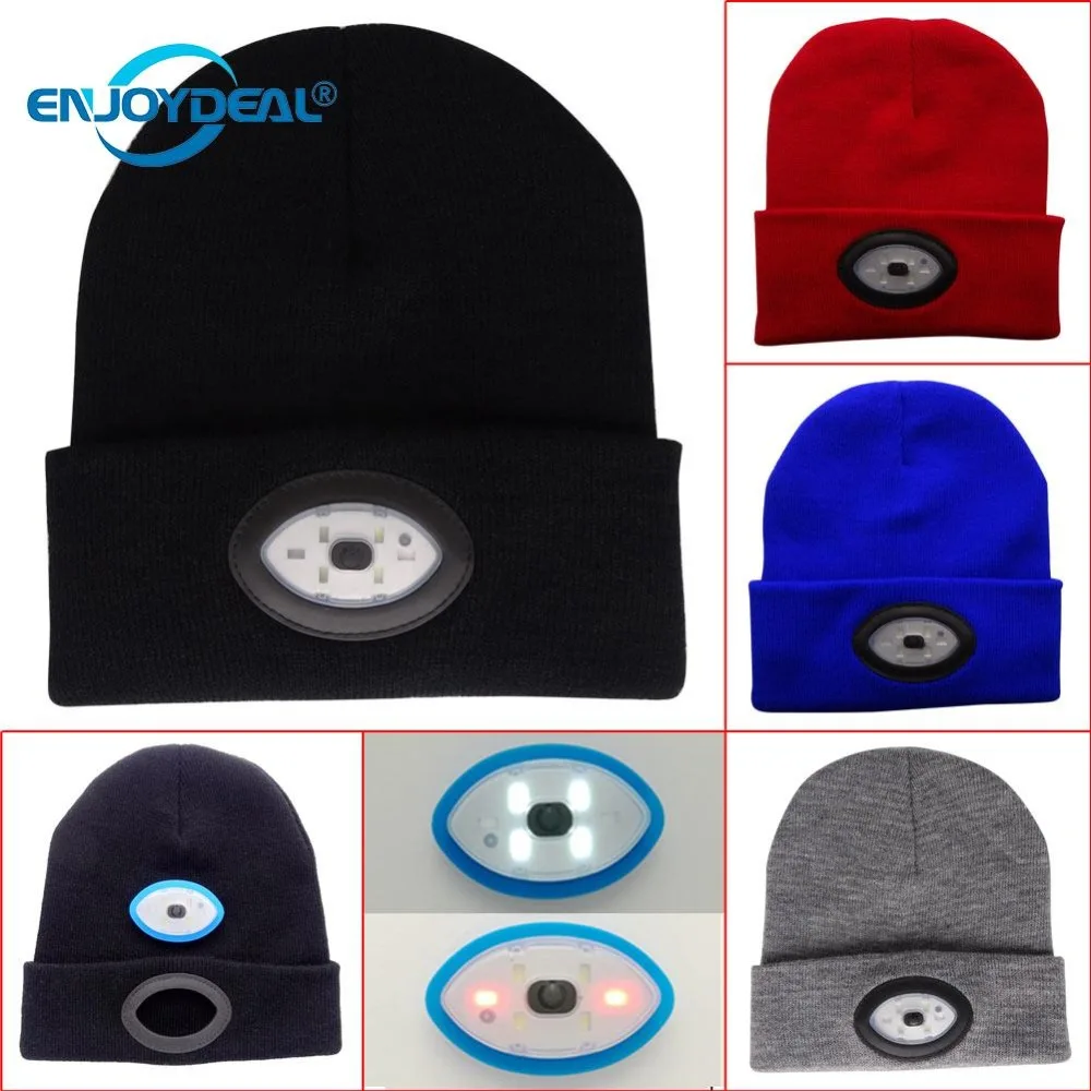 

Powerful led Headlamp 6LED Knitted Hat Rechargeable Light Hands Free Flashlight Cap for Climbing Fishing Camping Warm Hat