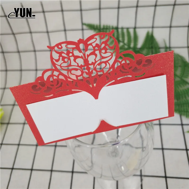 Laser Cut Place Cards 50Pcs Wedding Name Cards Guest Wedding Party Table Decoration Name Place Card Wedding Decoration 8D