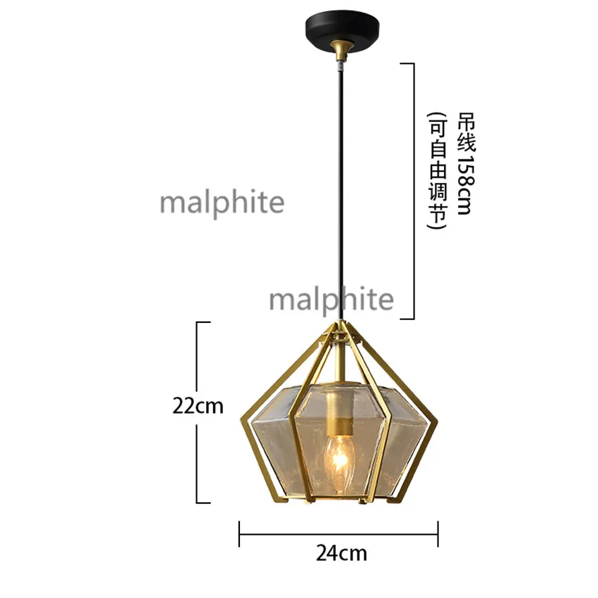 Хрустальное украшение скандинавский Лофт подвесные лампы для ресторана светодиодный осветительная арматура гостиная спальня светильники подвесные нестандартного дизайна - Цвет корпуса: C Cognac color