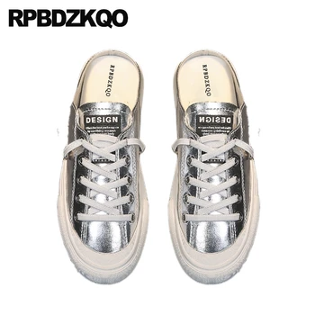 

flats china fashion slippers designer shoes women luxury 2019 footwear silver ladies trainers sneakers lace up round toe mules