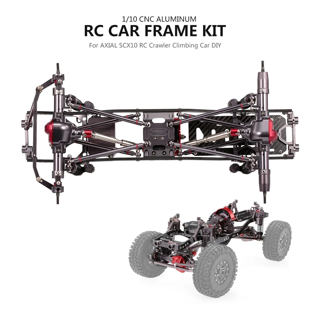 

1:10 RC Car Frame Kit CNC Aluminum for AXIAL SCX10 RC Crawler Climbing Cars DIY RC Toys Parts