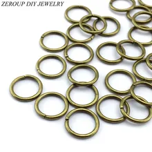 ZEROUP 100 шт., античная бронза, медное покрытие, 6 мм, 10 мм, открытые кольца, разрезные кольца, разъемы для изготовления ювелирных изделий, толщина: 1 мм