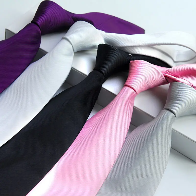 

1Pc Slim Men Ties Solid Color Plain Silk Men Neck Skinny Tie Simplicity Longth 45 cm Men For Party Formal Ties