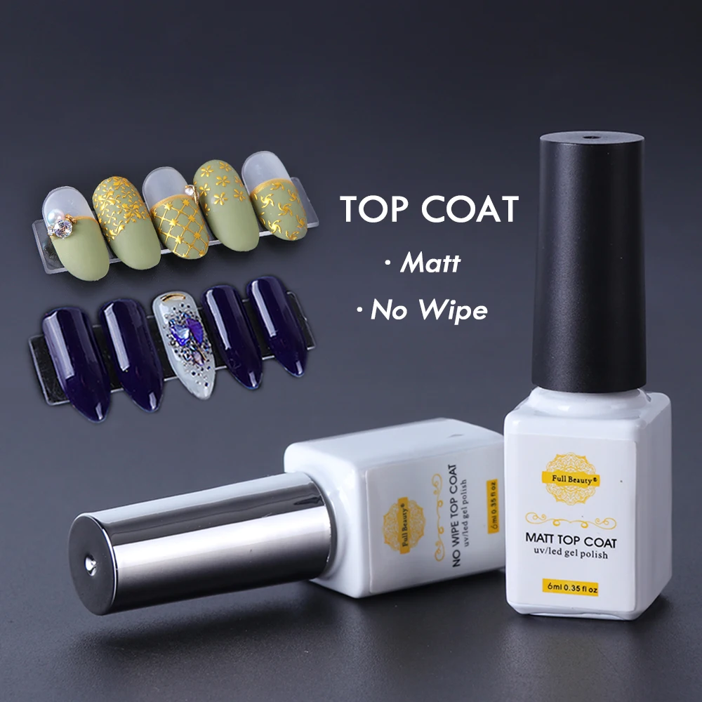 

6ML Gel Varnish Top Coat No Wipe Matt LED UV Gel Nail Polish Lacquer Transparent Color Soak Off Gel Long Lasting Manicure SA738