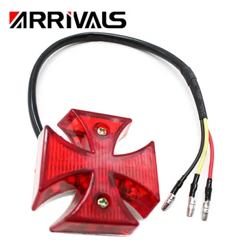 

Motorcycle LED License Light For KTM For Honda For kawasaki Brake Stop Lamp Mini Maltese Cross Scooter Rear Tail Light