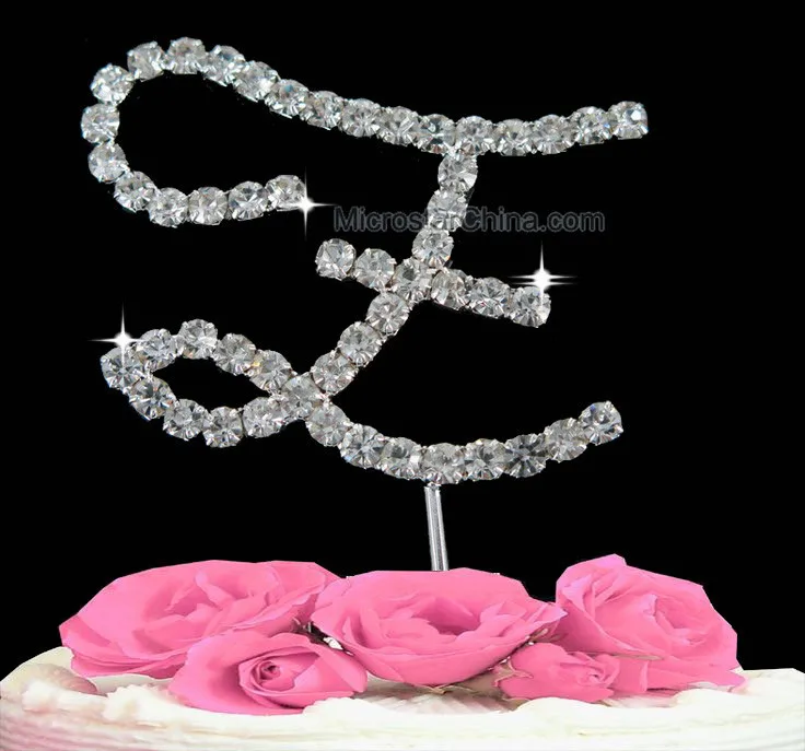 -Z-Letter-Wedding-Cakes-Topper-Crystal-Diamante-Personalized-acrylic-Monogram-Rhinestone-Z--Anniversary-Decoration
