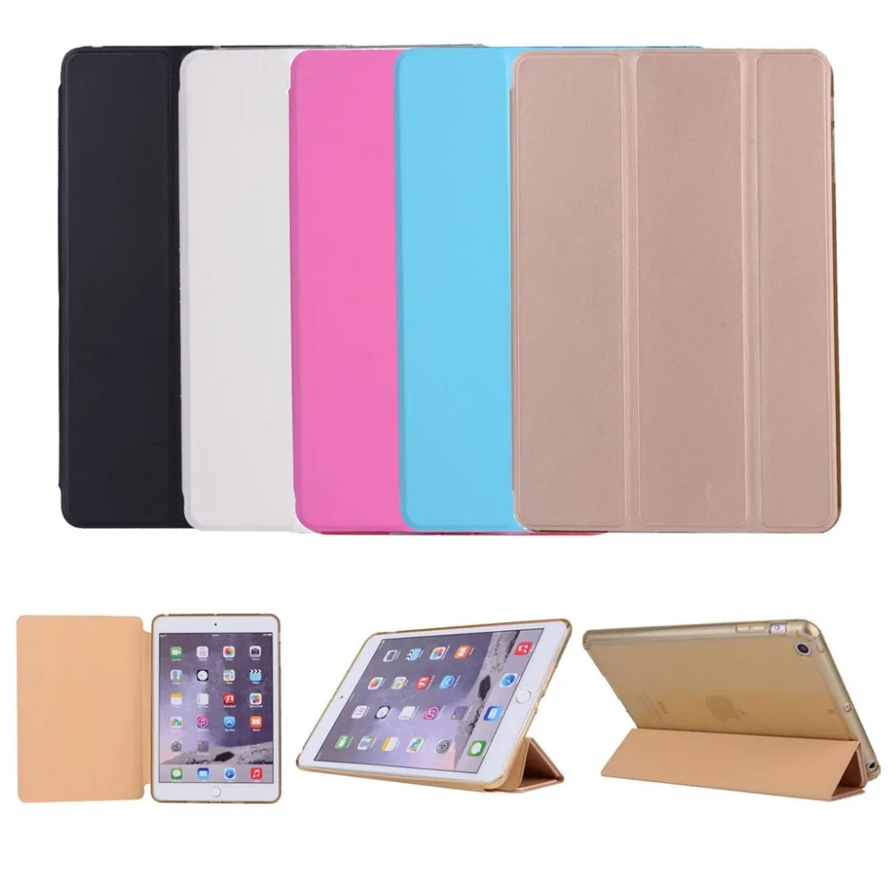 

Smart Auto Sleep/Wake Up Cover For Apple ipad air 1 2 pro 9.7 2017 2018 9.7 PU Leather Transparent Tablet Case+Stylus Pen+Gift.