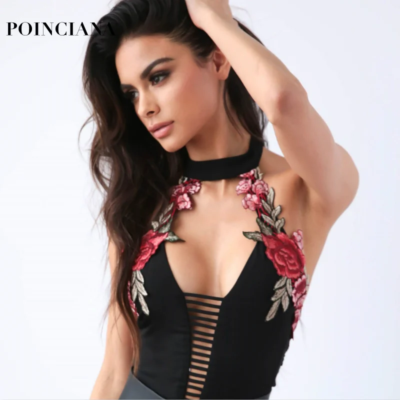 Gold Chain Print Bodycon Jumpsuit Women Sexy Cut Hollow