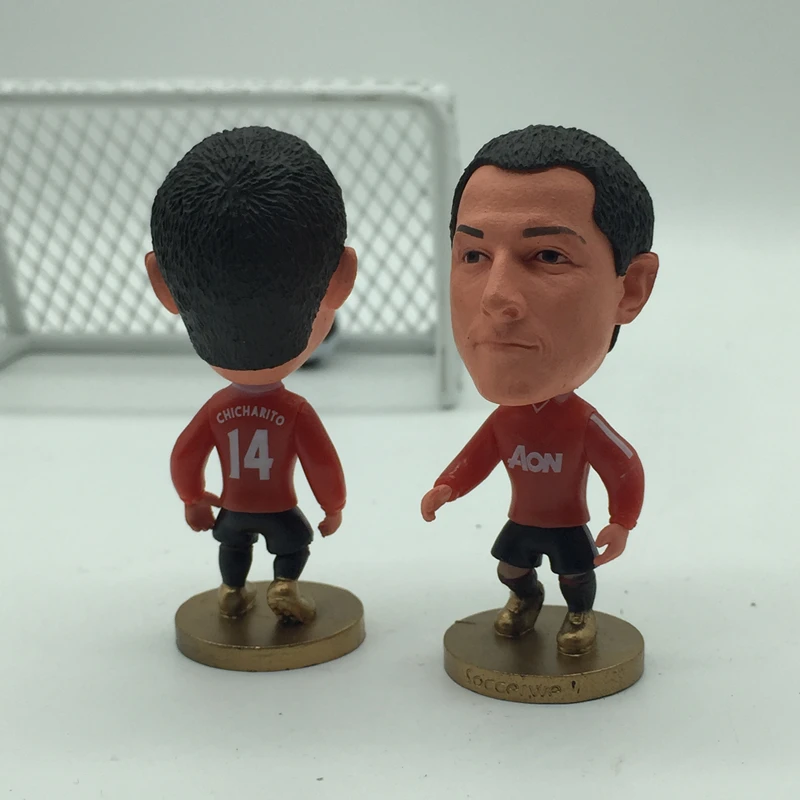 

Soccerwe Soccer Star Cartoon Doll MU# 14# Chicharito Mini Figurine Red Kit