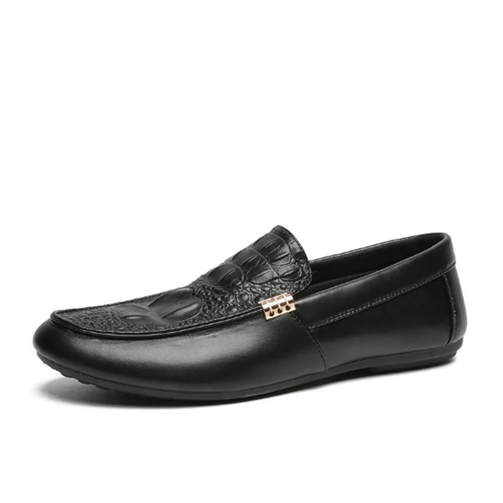 

Retro Leather Alligator Crocodile Shoes Luxury Men Brand New Fashion Driving Shoes Men's Casual Flats Slip On Loafers