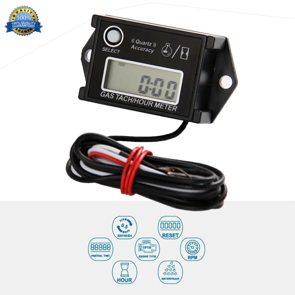 

Digital Hour Inductive Tachometer RPM Counter Engine for Snowmobile Skis Motor Bike Go Kart Lawn Mower HM026