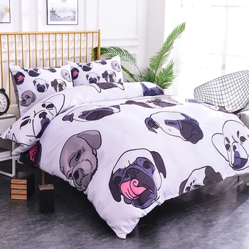 

ZEIMON Cute Animals Design Polyester Fabric Funny Dog Printed Bedding Sets Duvet Cover Set 2/3pcs Bed Set Home Textiles