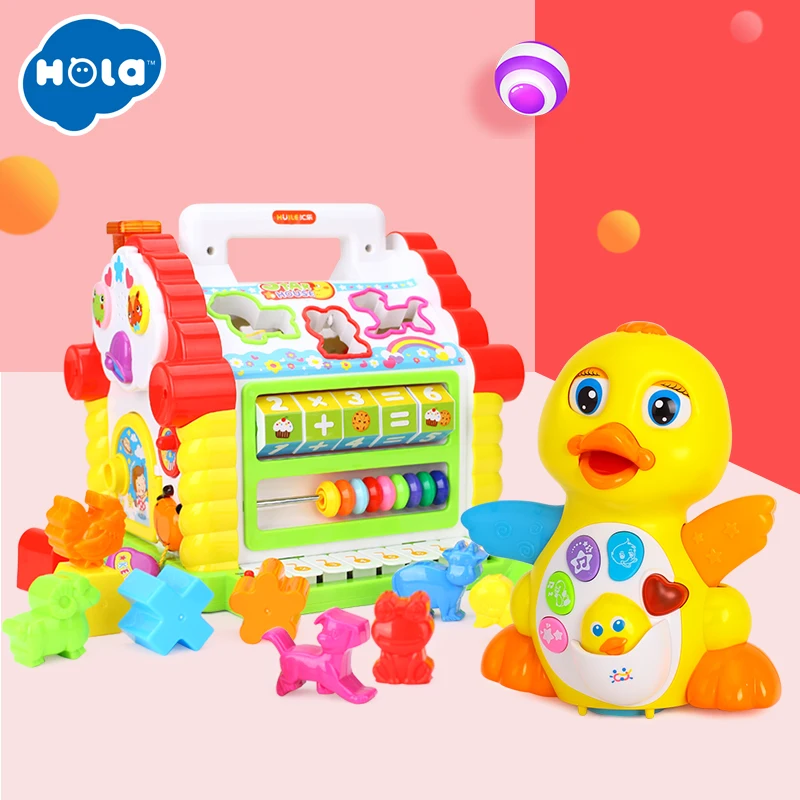 

Dancing Duck with Light/Music/Electric Universal & Activity House Shape Sorter with Music/Light/Cubic Block