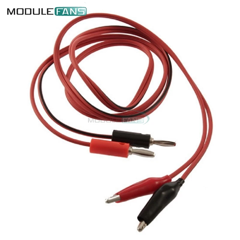 

Alligator Test Lead Clip To AV Banana Plug Connector TO Dual Tester Alligator Clip Probe Cable 1M