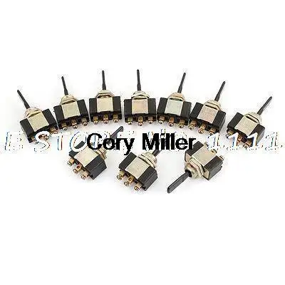 

10 Pcs Panel Mount AC 2A/250V SPDT On/Off/On 3 Position Toggle Switch