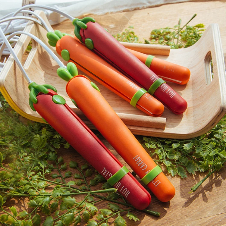

220V Mini Electric Cute Portable Hair Curler Red Chili Orange Carrot Shape Hair Straightener Hair Curling Iron