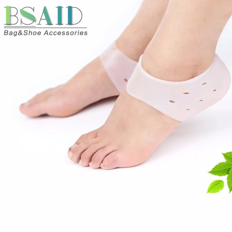 

BSAID 1Pair Soft Silicone Gel Moisturizing Heel Sock Cracked Foot Skin Care Pain Relief Orthotic Insoles Back Heel Covers Pads